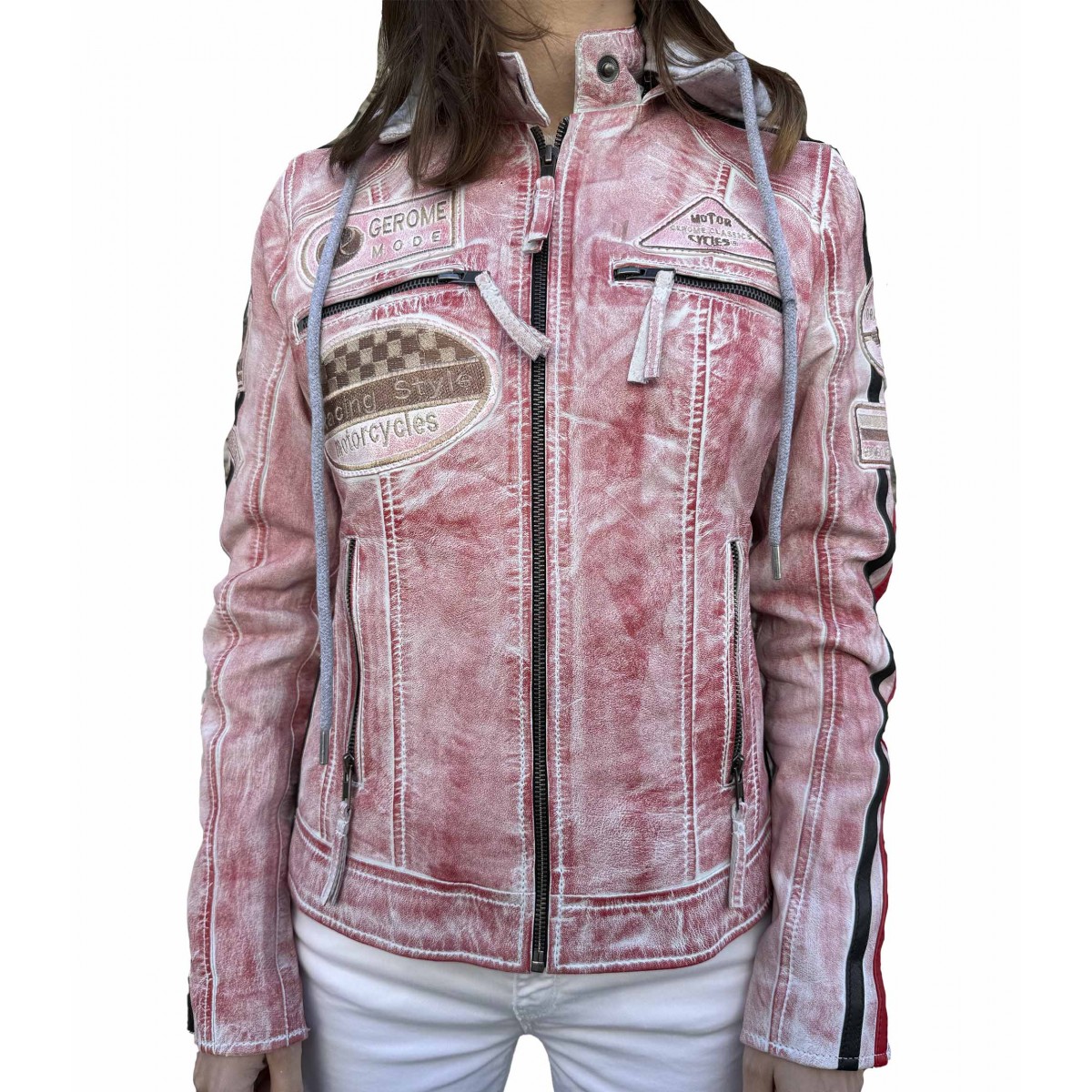 Red Leather Jacket Ulrika GEROME